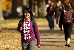 Photo of student on campus. 